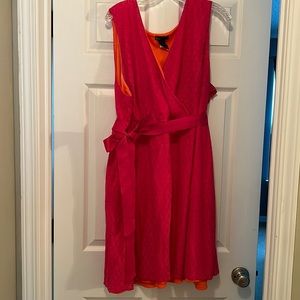 Pink, sleeveless dress gently used.